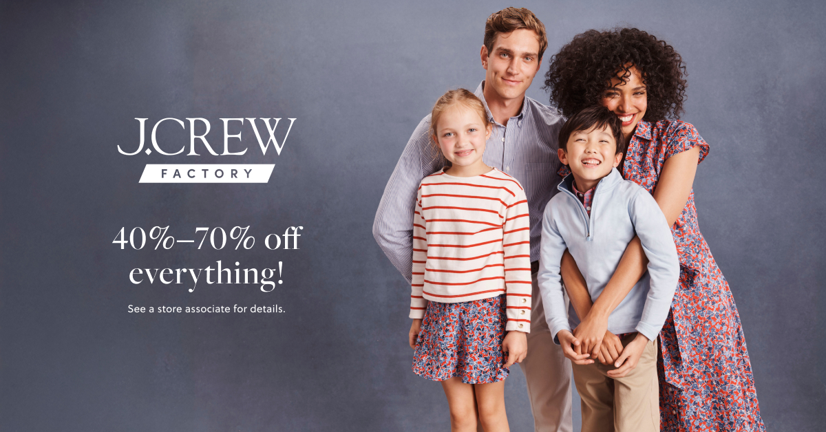 Labor Day Sale Starts Now! 40% – 70% off everything at J.Crew Factory! icon