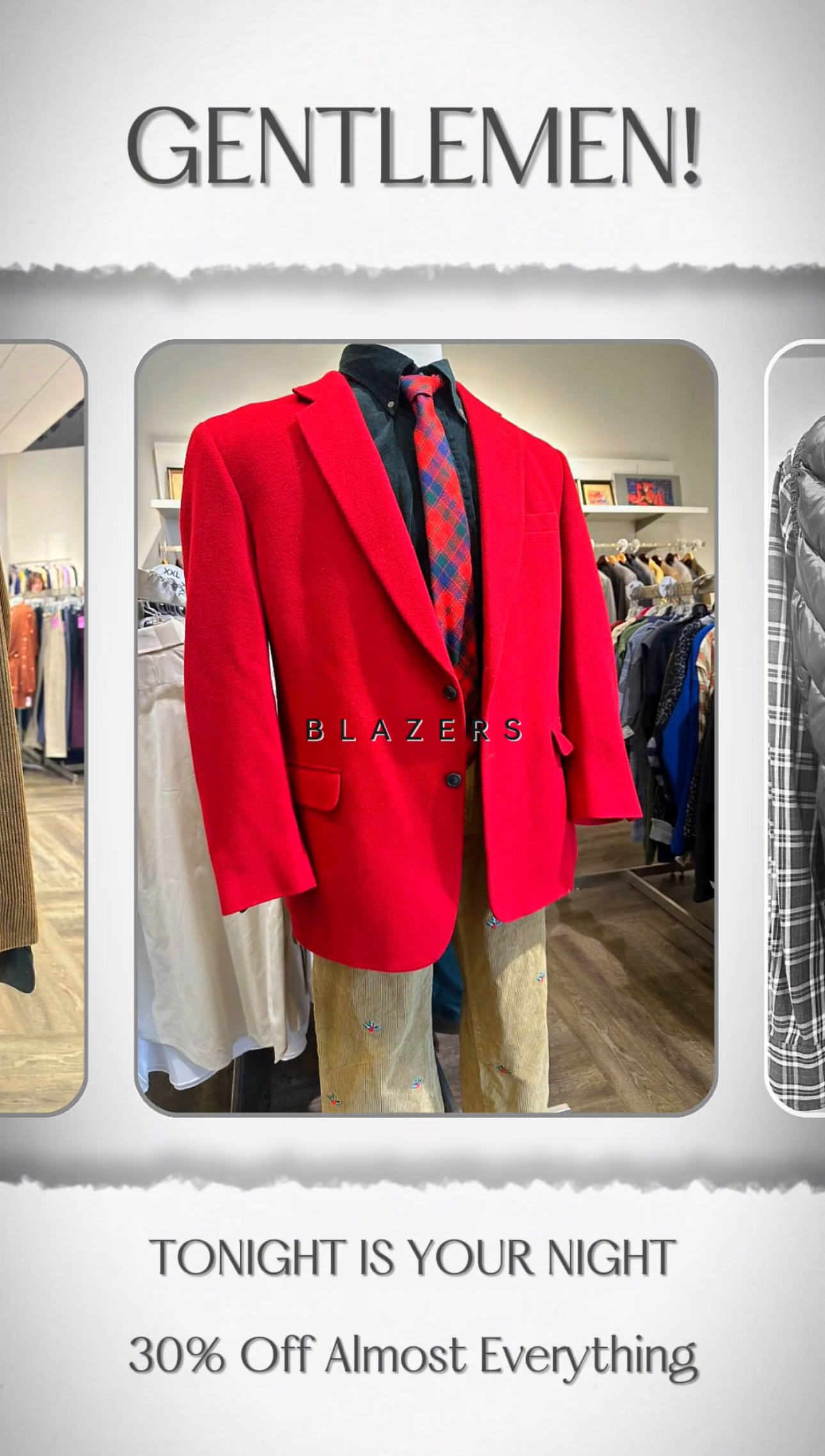 GENTLEMEN! 👔✨ Tonight is your night 🍸🛍️ icon