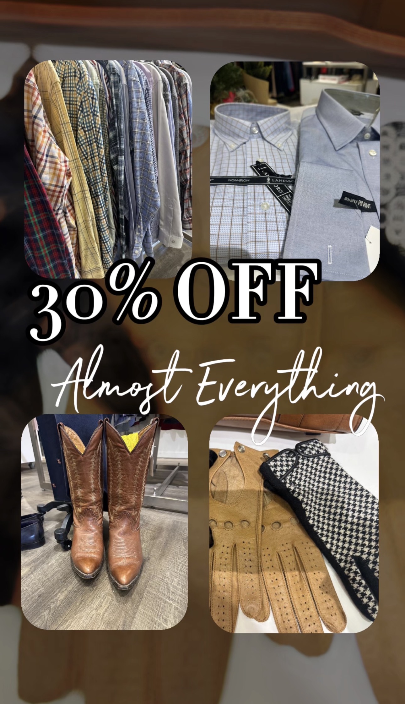 Fresh starts begin with fresh finds ✨🛍️ Enjoy 30% off almost everything (excludes bridal & furs) icon